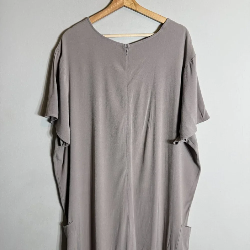 Universal Standard Kia Wide Leg Crop Jumpsuit Women's XL (26-28) Tan Minimalist